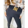 czarne legginsy damskie modelujące pasek