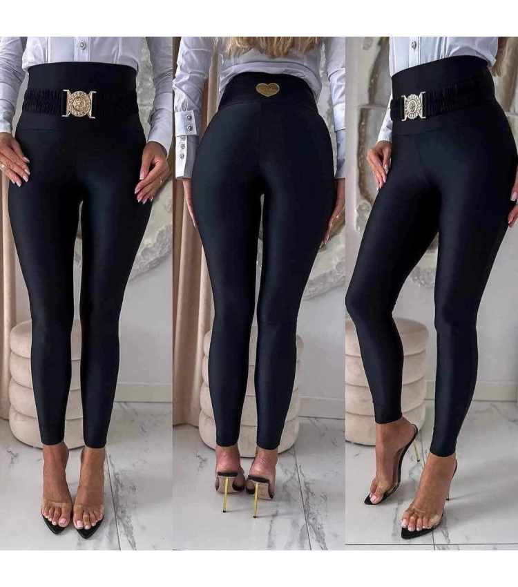 czarne legginsy damskie modelujące pasek