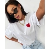 biały damski t-shirt napis champagne