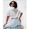 biały damski t-shirt napis champagne