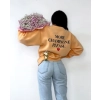 brzoskwiniowa bluza damska napis champagne